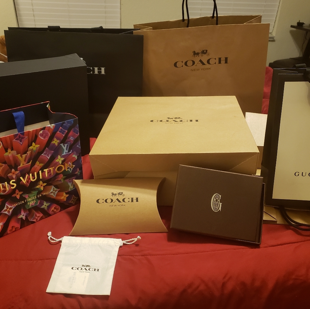 Authentic empty designer boxes and bags